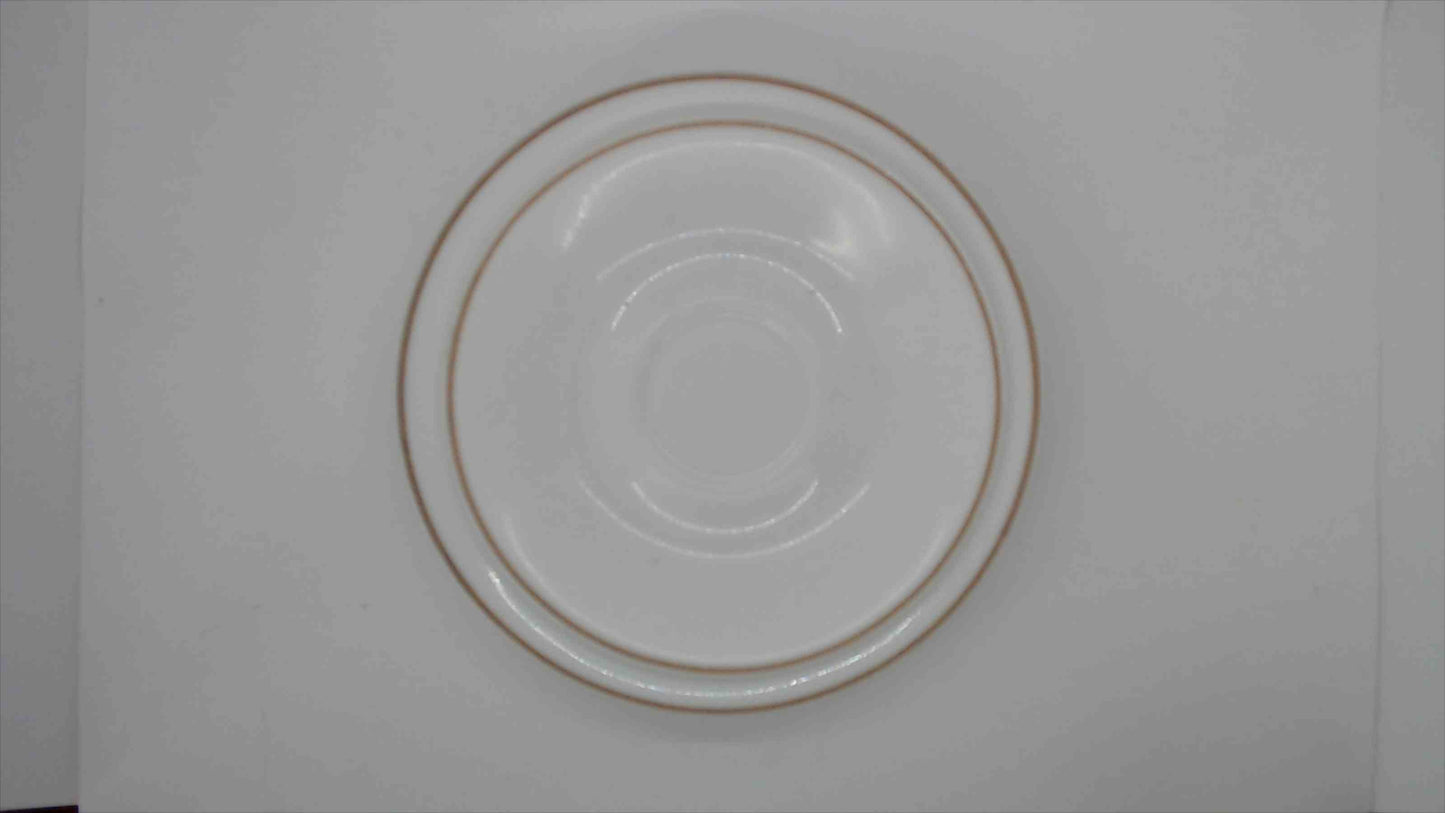 Elegant White Porcelain Saucer with Gold Trim 6