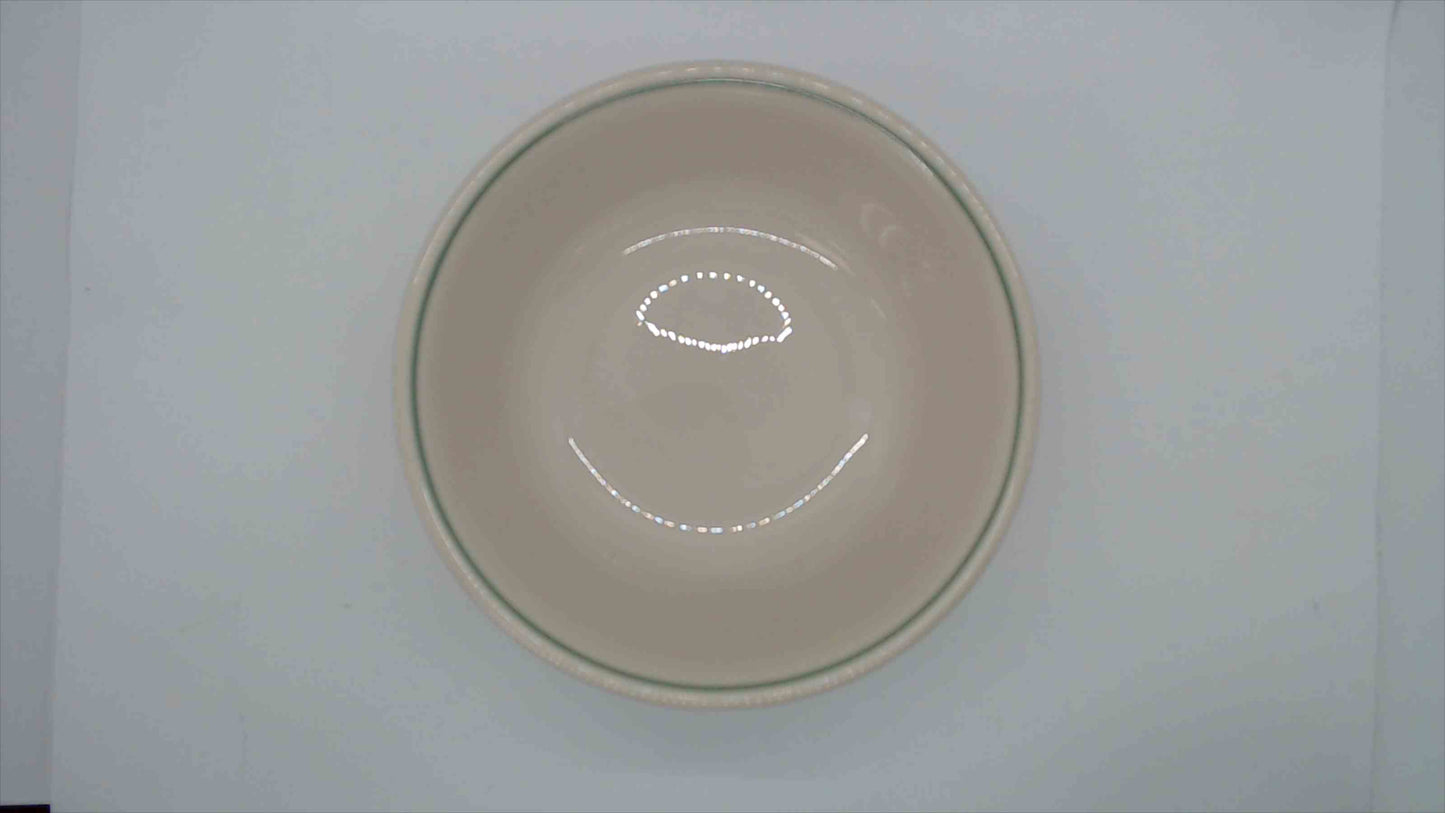 Cream Ceramic Bowl with Subtle Green Rim 4 – Classic & Durable
