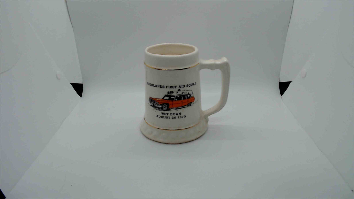 Vintage 1973 Highlands First Aid Squad Commemorative Mug