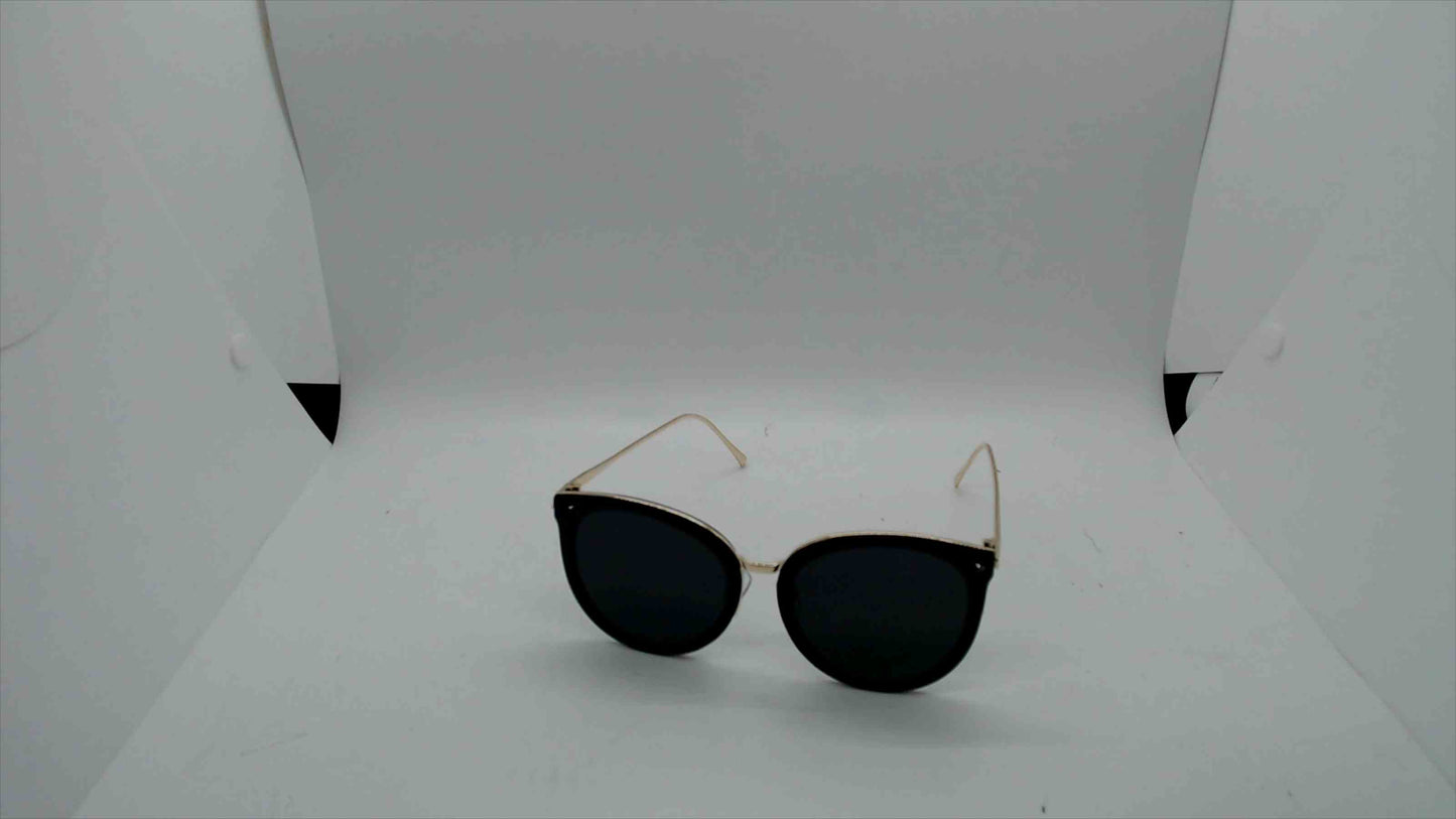 Black Cat-Eye Sunglasses with Gold Bridge