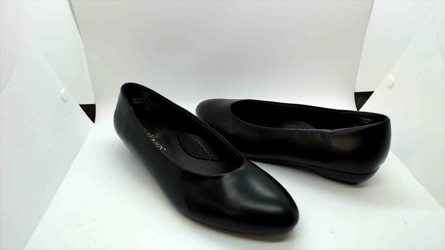 Highlights Black Faux Leather Comfort Flats- Woman Size 8.5