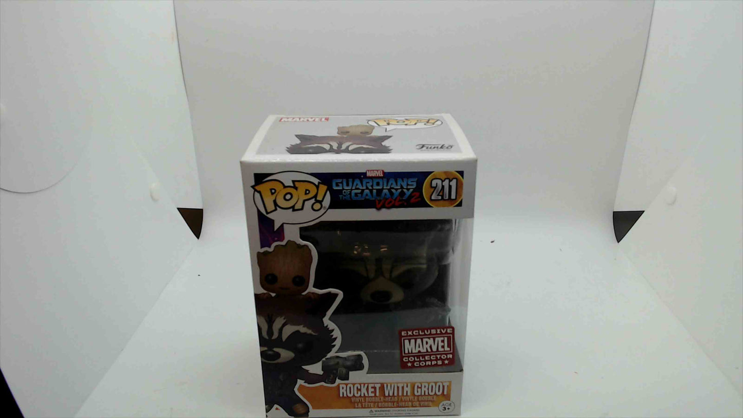 Funko Pop! Guardians of the Galaxy Vol. 2 #211 – Rocket with Groot (Marvel Collector Corps Exclusive)