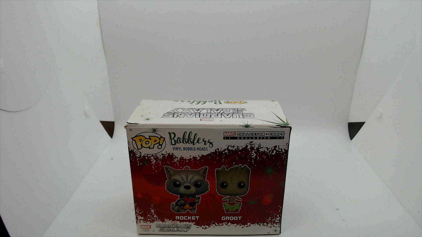 Funko Pop Marvel Guardians Groot and Rocket Exclusive Collector Corp Vinyl Bobble-Heads