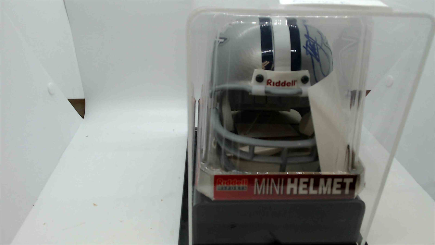 Emmitt Smith Autographed Dallas Cowboys Riddell Mini Helmet with Display Case and Certificate of Authenticity