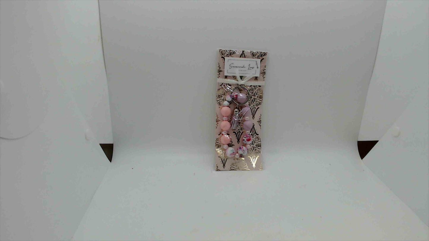 Savannah Lee's Handcrafted Jewelry Purple and Pink Keychain Charm