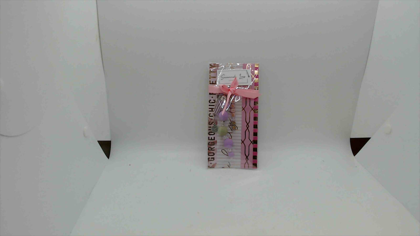 Savannah Lee's Handcrafted Jewelry Pink Keeping On Keychain Charm