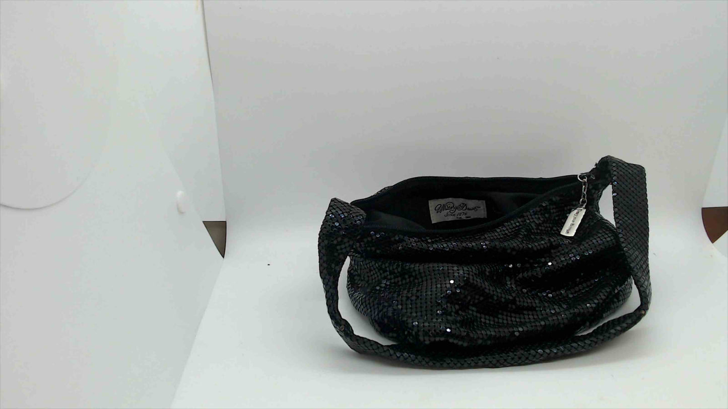 Whiting & Davis Black Sequin Mesh Evening Bag – Vintage Glam Clutch Shoulder Purse