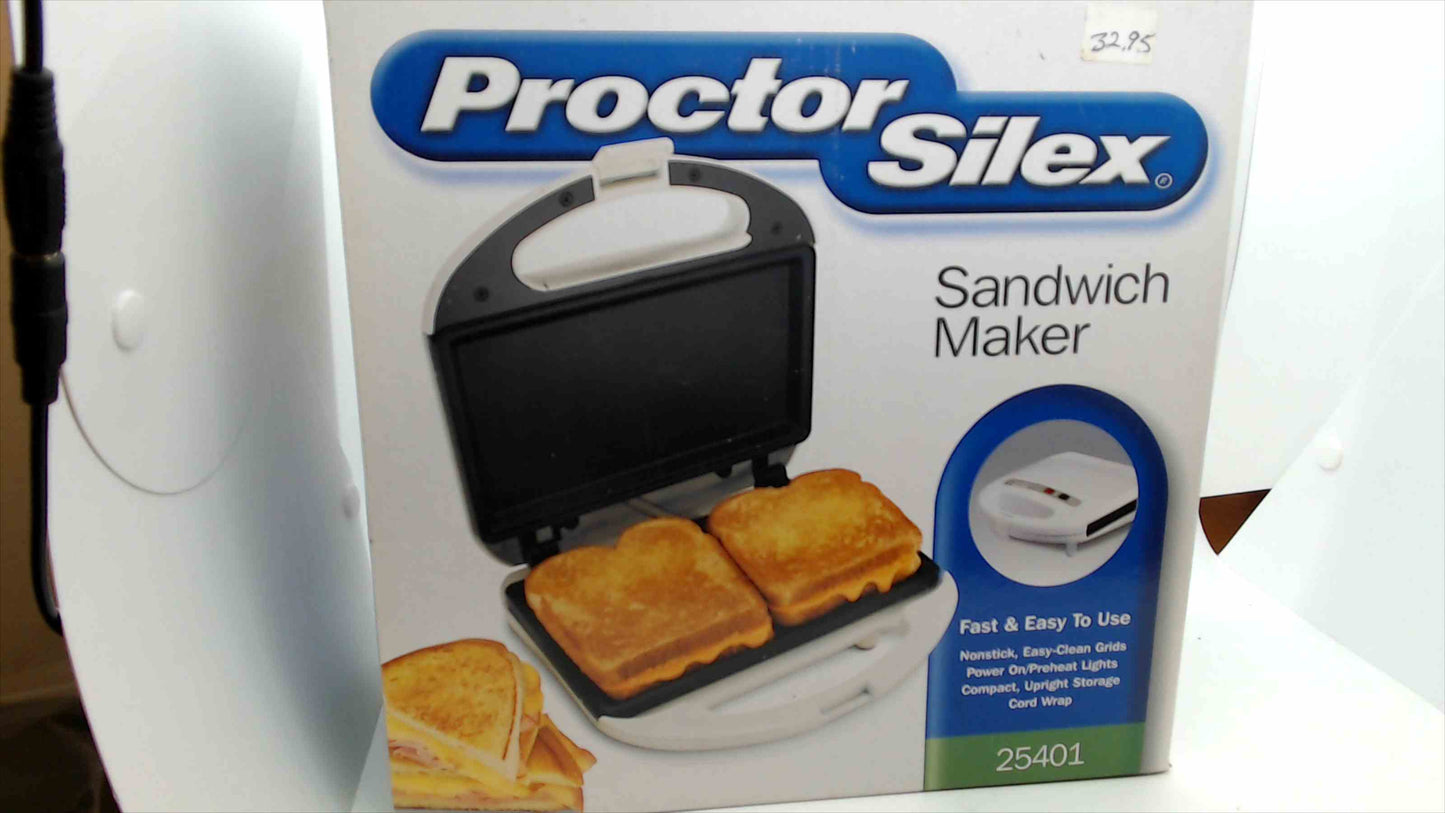 Proctor Silex Sandwich Maker – Nonstick Compact Grill, Model 25401 (New in Box)