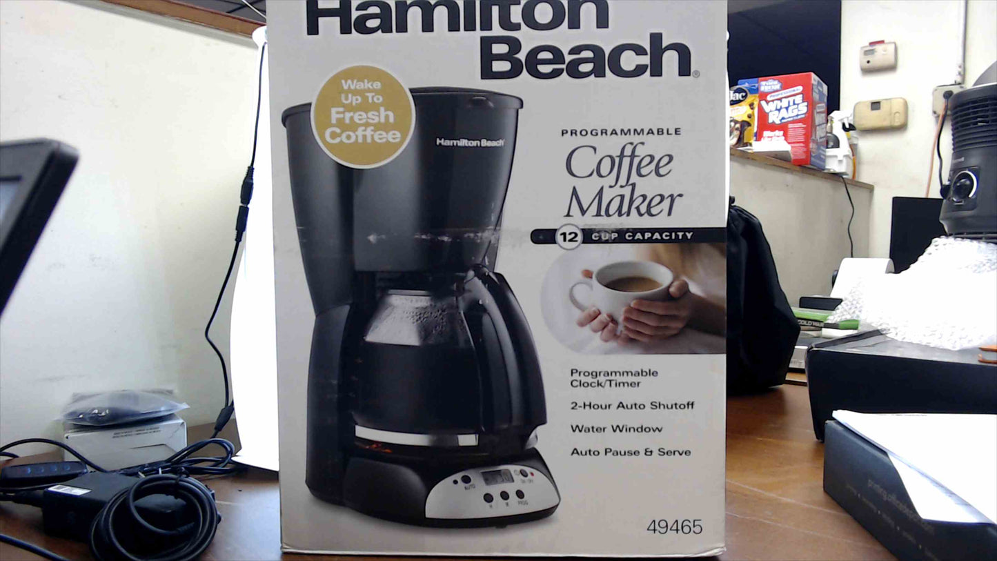 Hamilton Beach 12-Cup Programmable Coffee Maker – Model 49465 (Auto Shutoff, Pause & Serve)