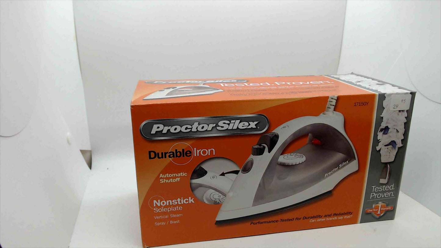Proctor Silex Durable Iron with Automatic Shutoff – Model 17150Y – Nonstick Soleplate – New in Box
