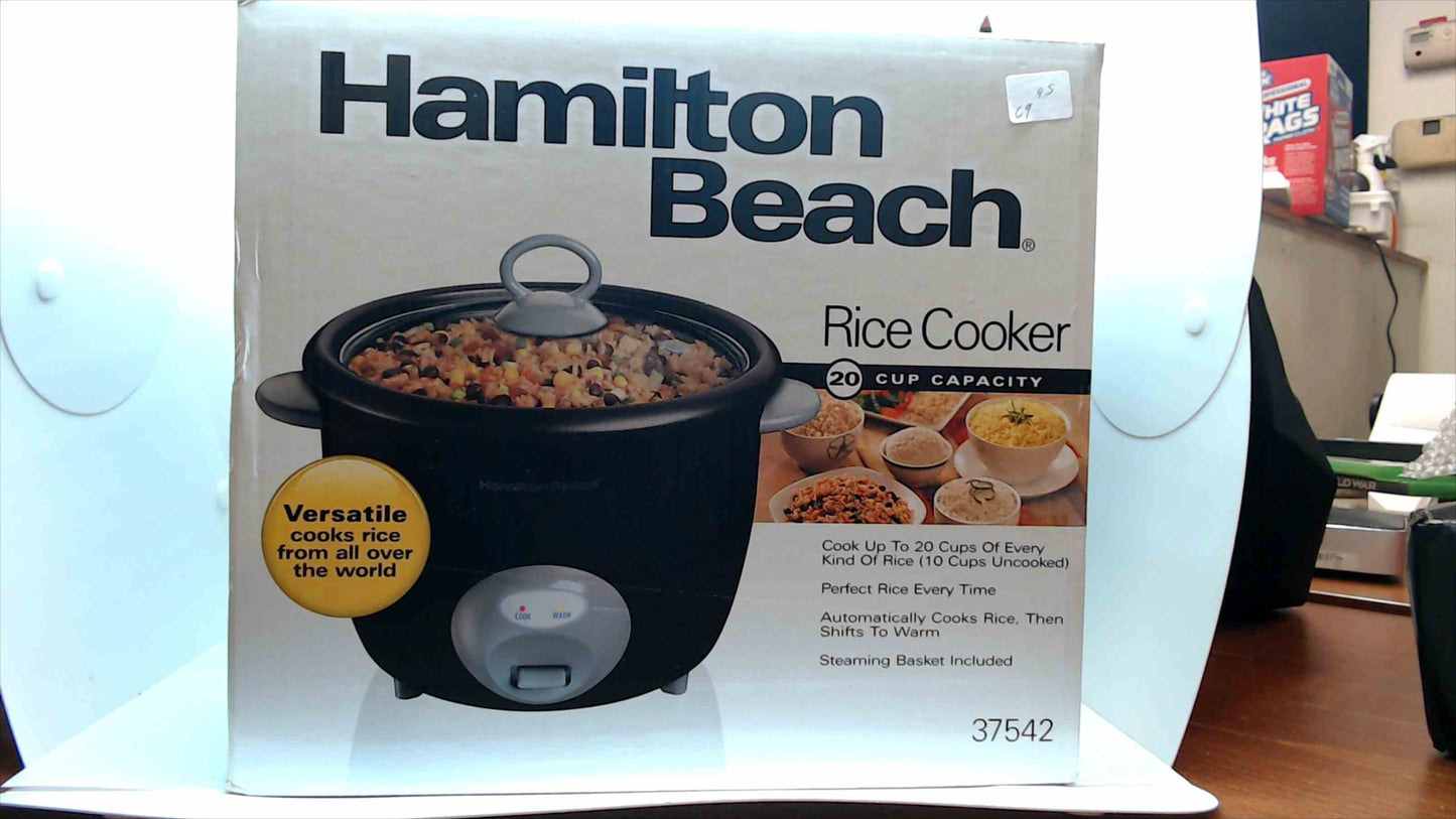 Hamilton Beach 20-Cup Rice Cooker with Steaming Basket – Model 37542 – Brand New