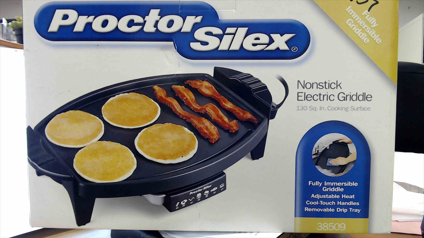 Proctor Silex Nonstick Electric Griddle – Model 38509 – 130 Sq. In. Surface, Fully Immersible Brand New In Box