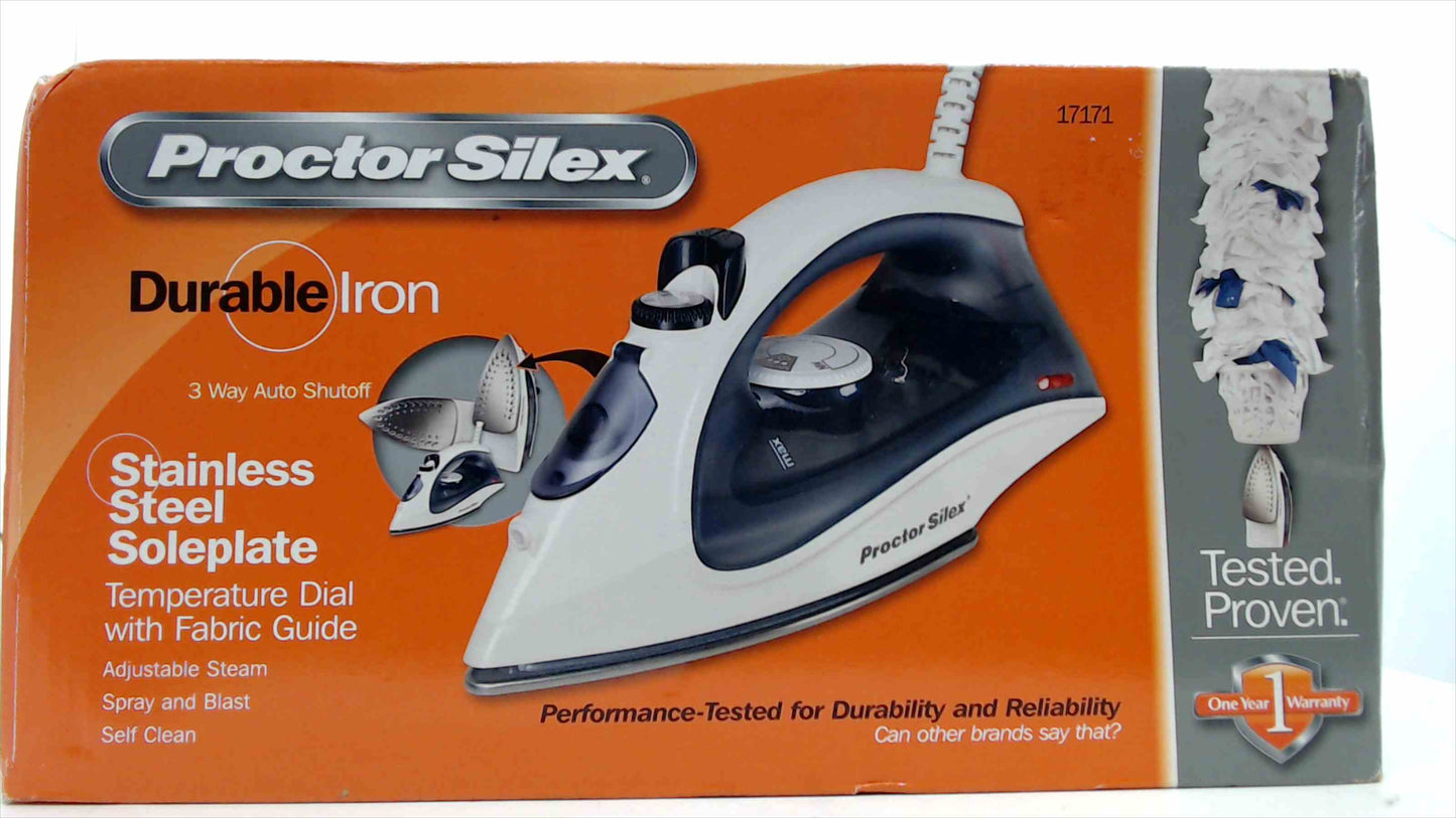 Proctor Silex Durable Iron – Stainless Steel Soleplate (Model 17171) Brand New In Box