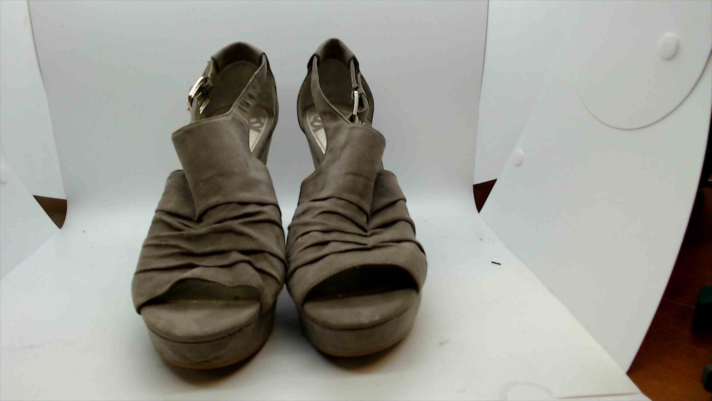 Fergalicious by Fergie Women’s Size 9 Gray Peep-Toe Wedge Sandals