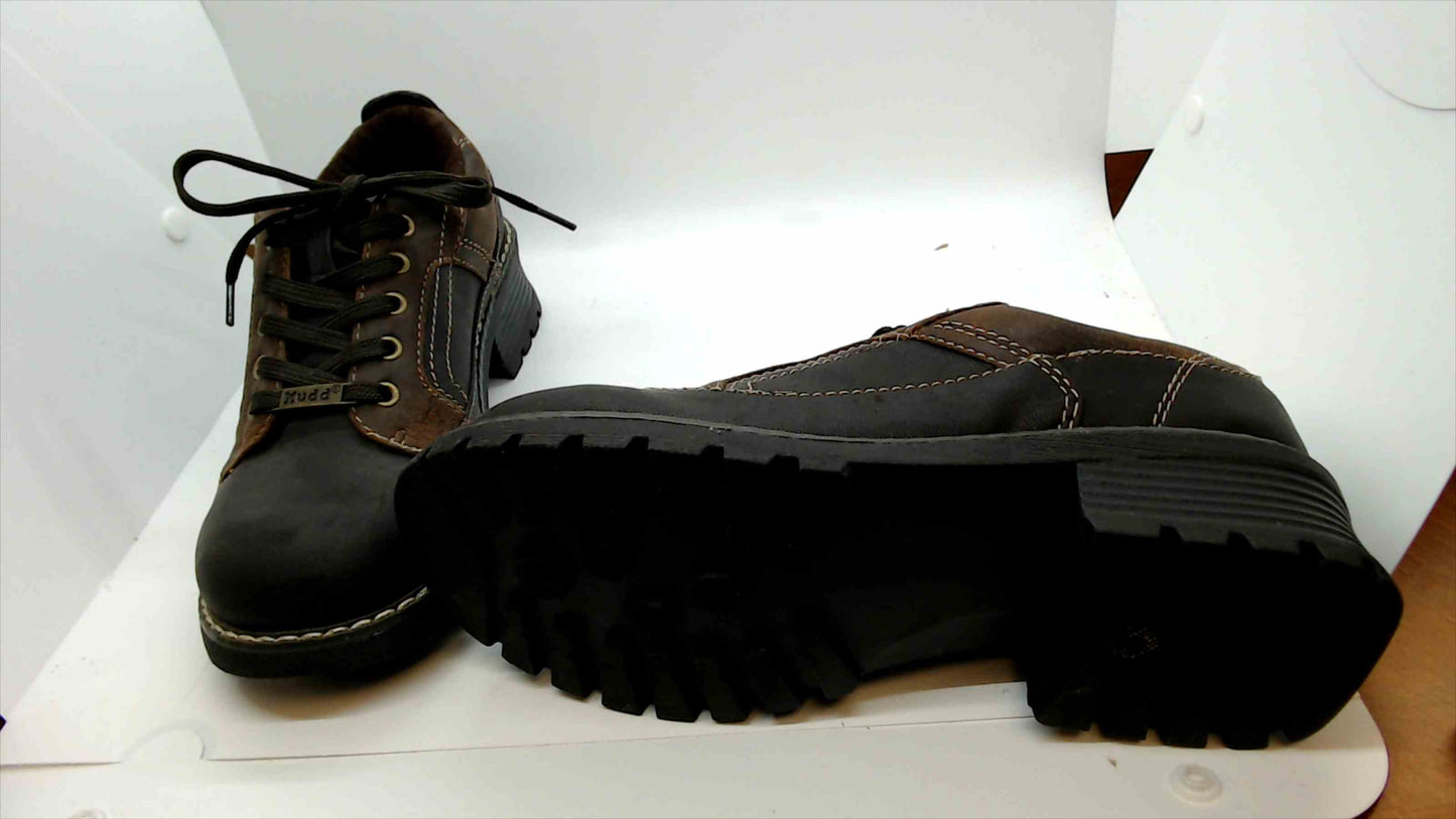 Mudd Men's Size 7 Brown Leather Lace-Up Work Shoes – Lug Sole – Excellent Condition