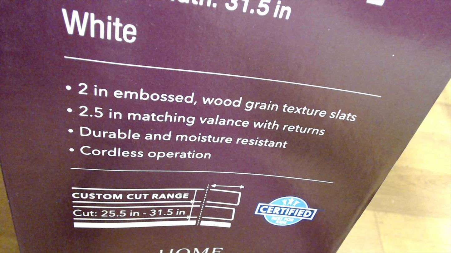 Home Decorators Collection 2" Faux Wood Blind – 32" x 48" – White – Room Darkening – New in Box
