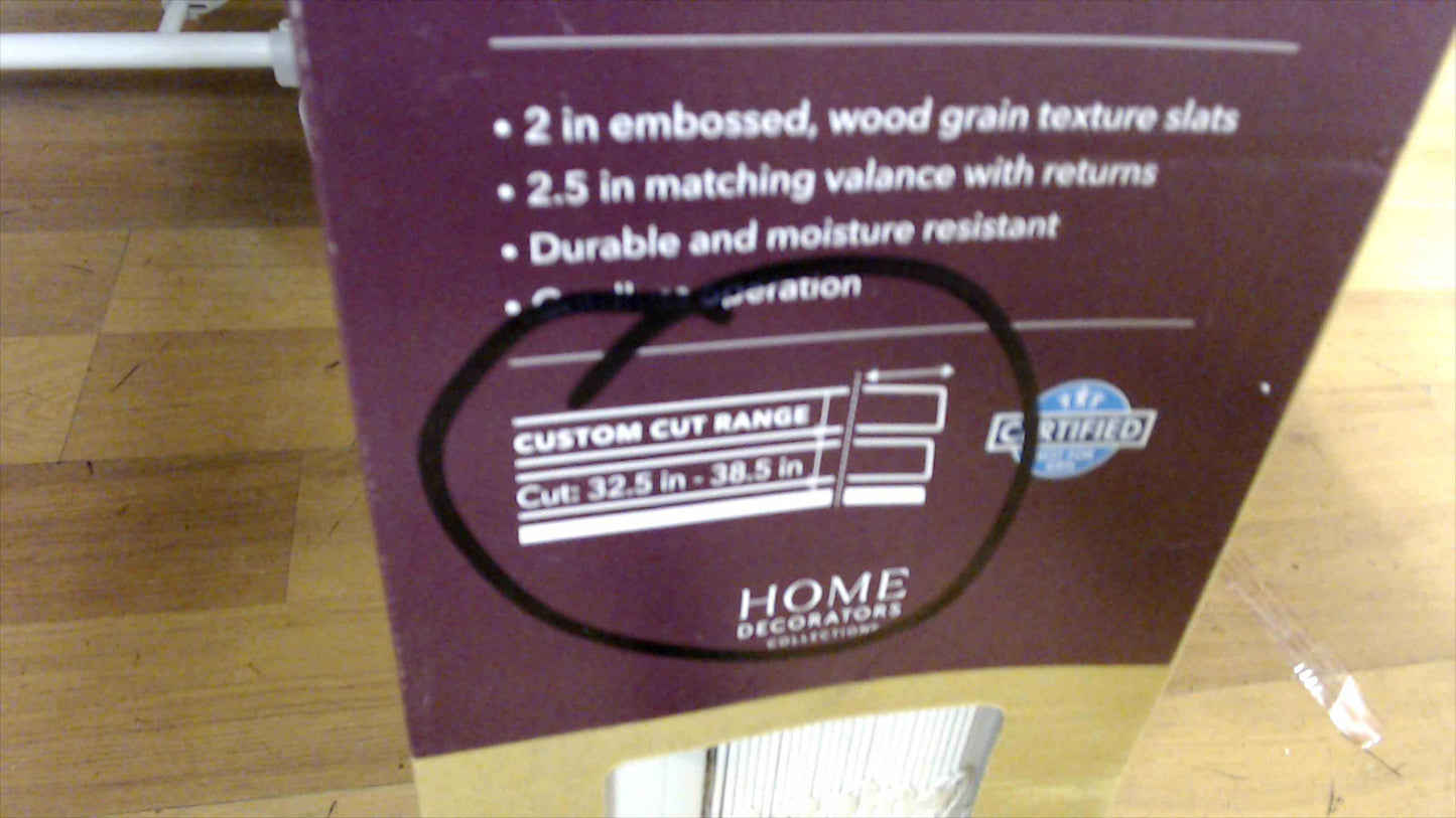 Home Decorators Collection 2" Faux Wood Blind – 39" x 48" – White – Cordless Room Darkening – New in Box