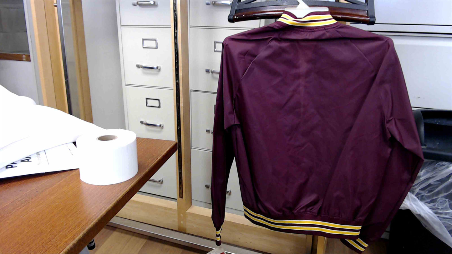 Vintage Washington Redskins Chalk Line Satin Bomber Jacket - Maroon/Gold - Size Medium