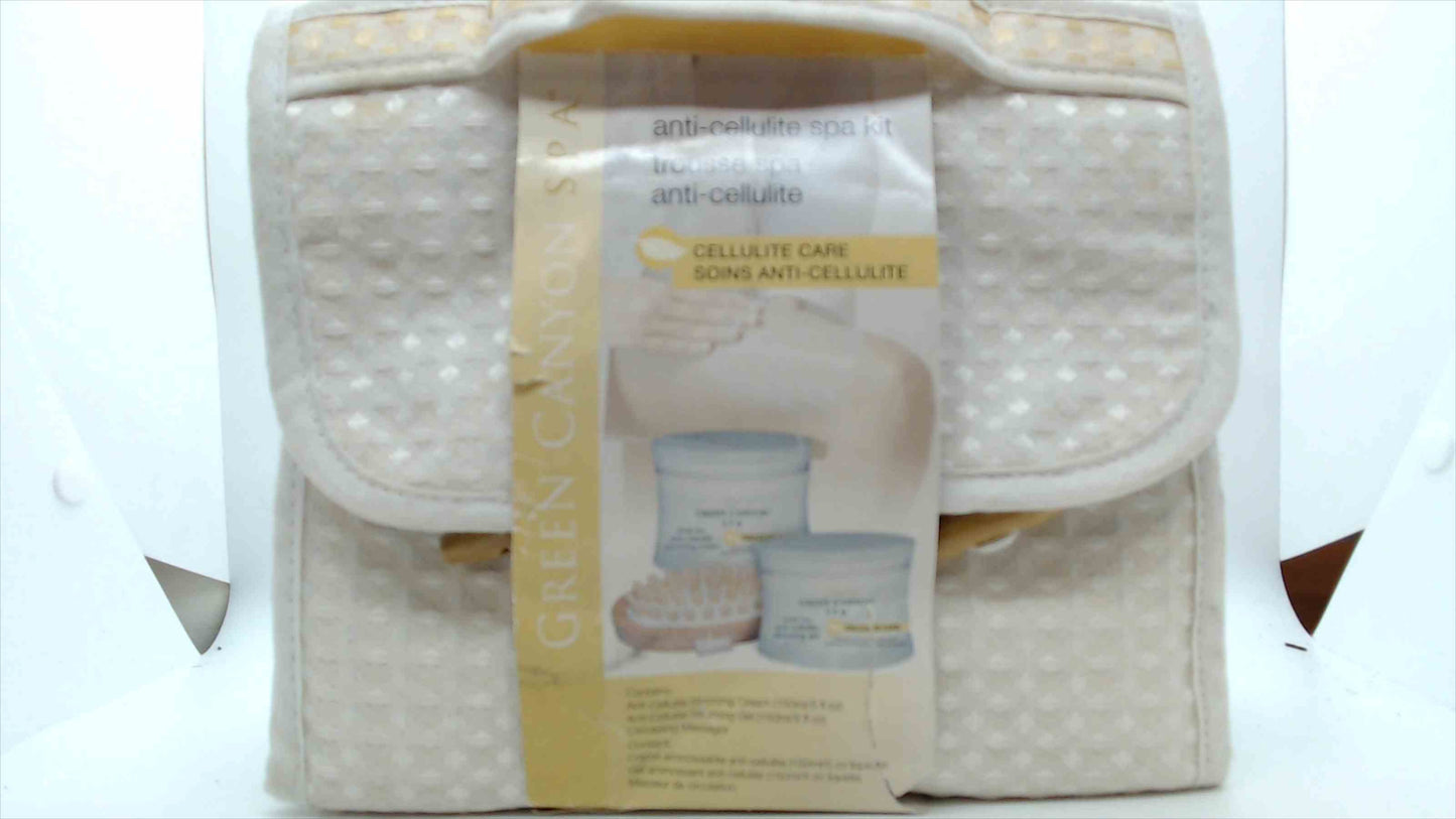 Green Canyon Spa Anti-Cellulite Spa Kit – White Tea Slimming Cream & Gel with Circulating Massager in Travel Case