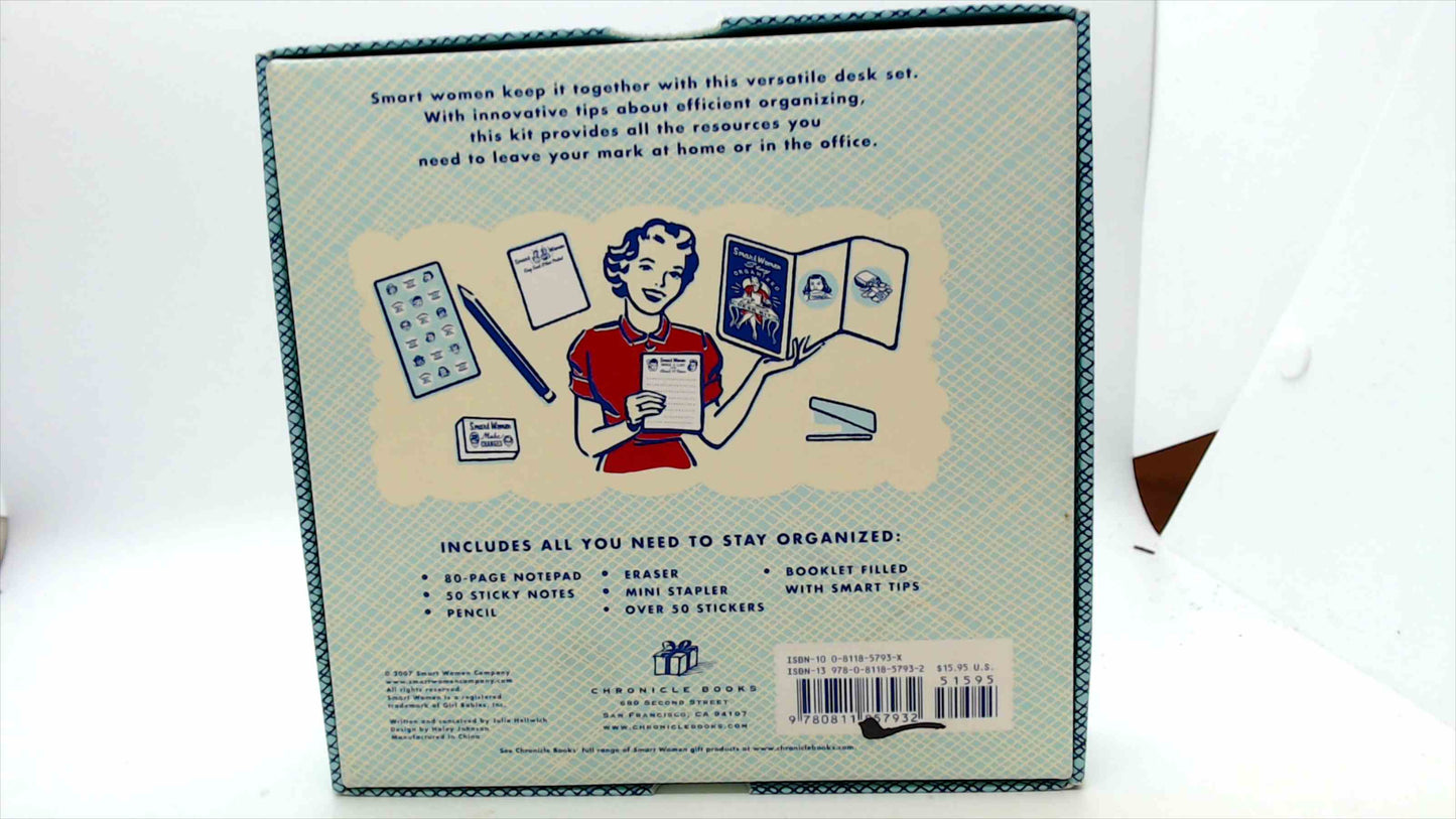Smart Women Stay Organized Desk Kit – 7-Piece Set with Notepad, Stickers, Stapler & More – Chronicle Books