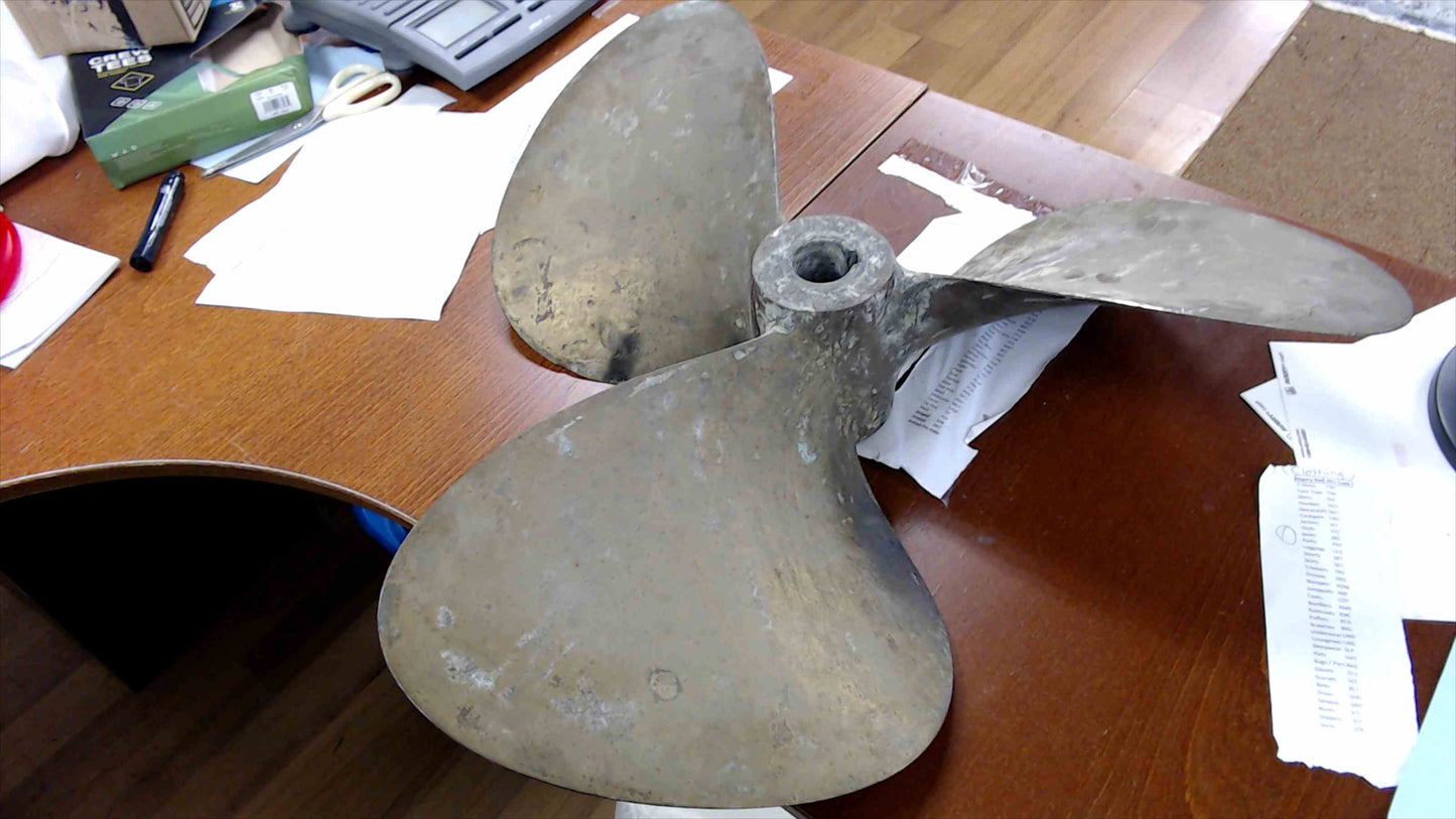 Bronze Marine Propeller – 24" 3-Blade from 1976 Bertram Sport Fish w/ Detroit Diesel