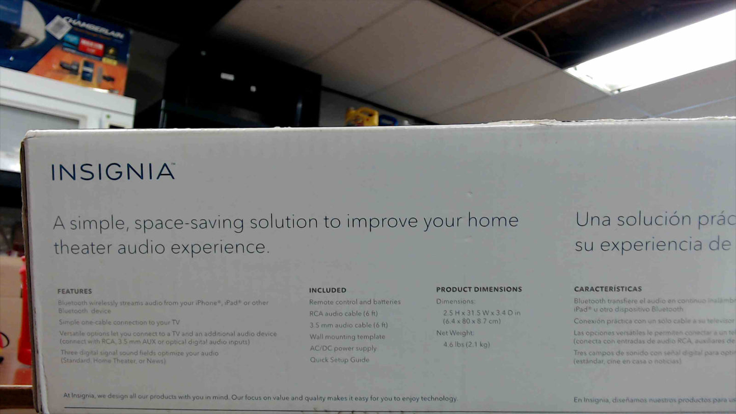 Insignia Bluetooth Soundbar – Home Theater Speaker – 31.5" Brand New in Sealed Box