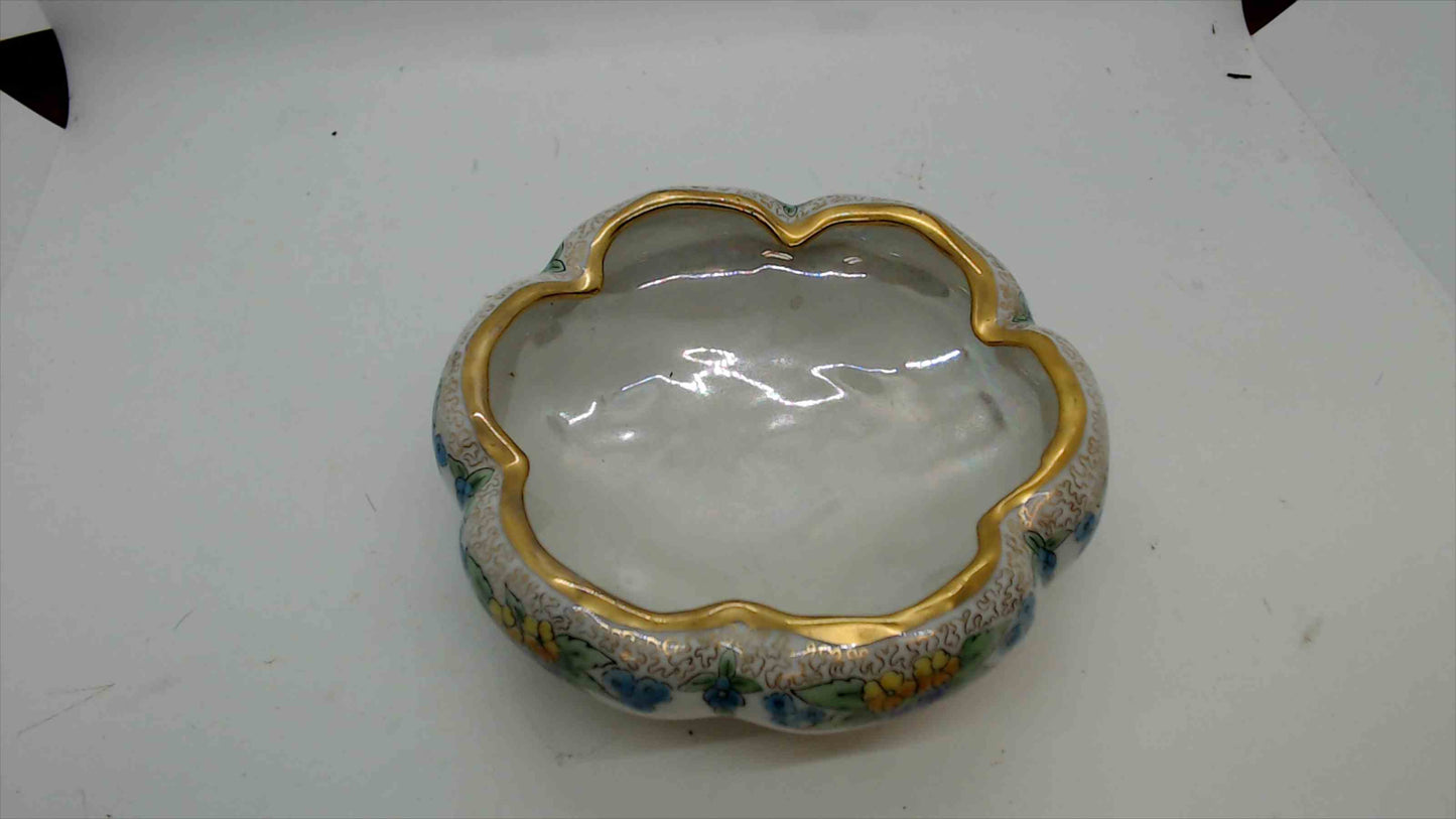Antique 1911 Hand-Painted Footed Porcelain Bowl – Signed by LucElla Blacklidge