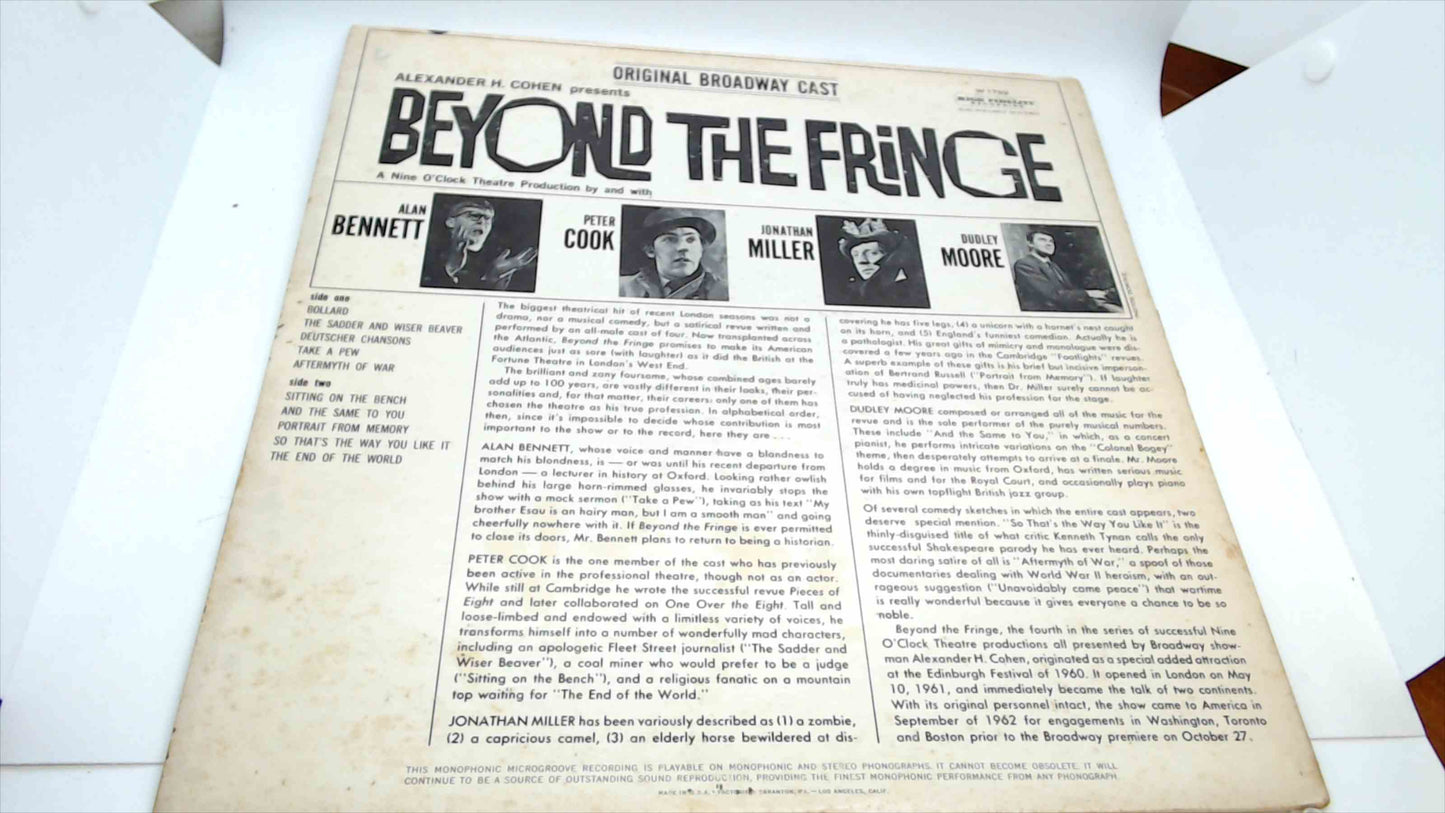 🎠Beyond The Fringe - 1962 Original Broadway Cast LP | Capitol Records | Alan Bennett, Peter Cook, Dudley Moore