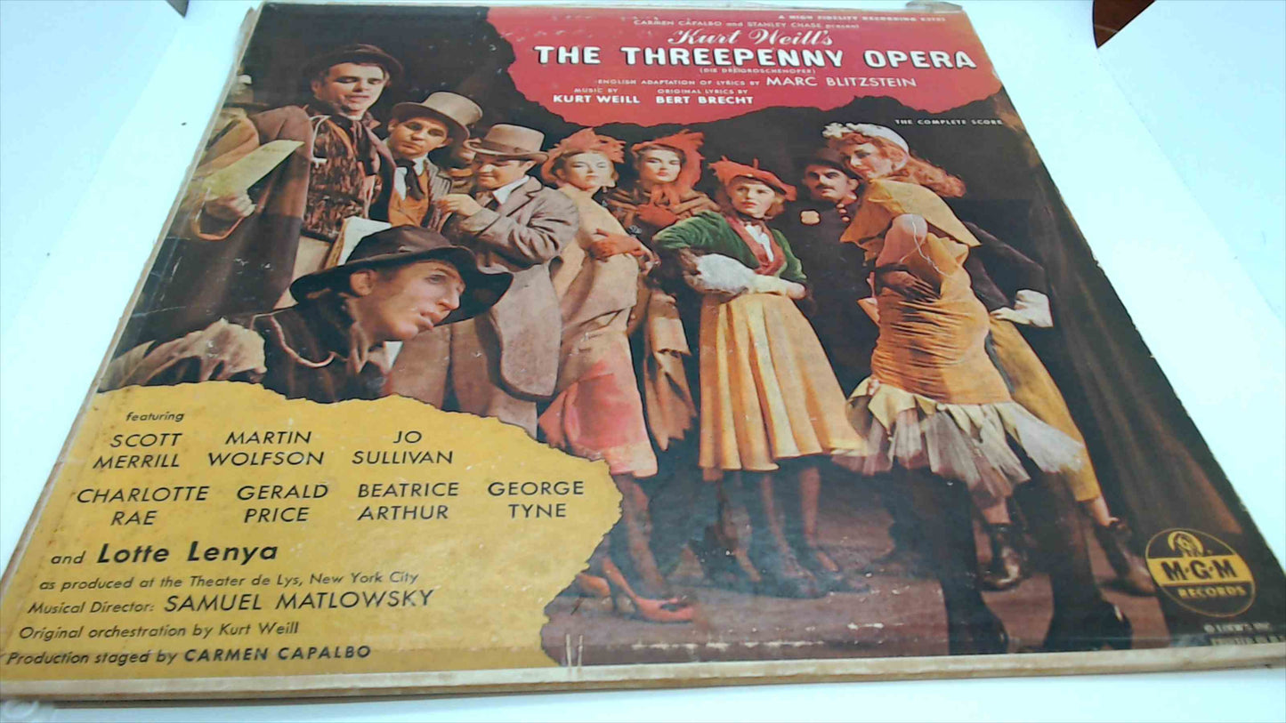 Kurt Weill's The Threepenny Opera LP Vinyl Record – MGM Records (1950s) – Original Cast Recording