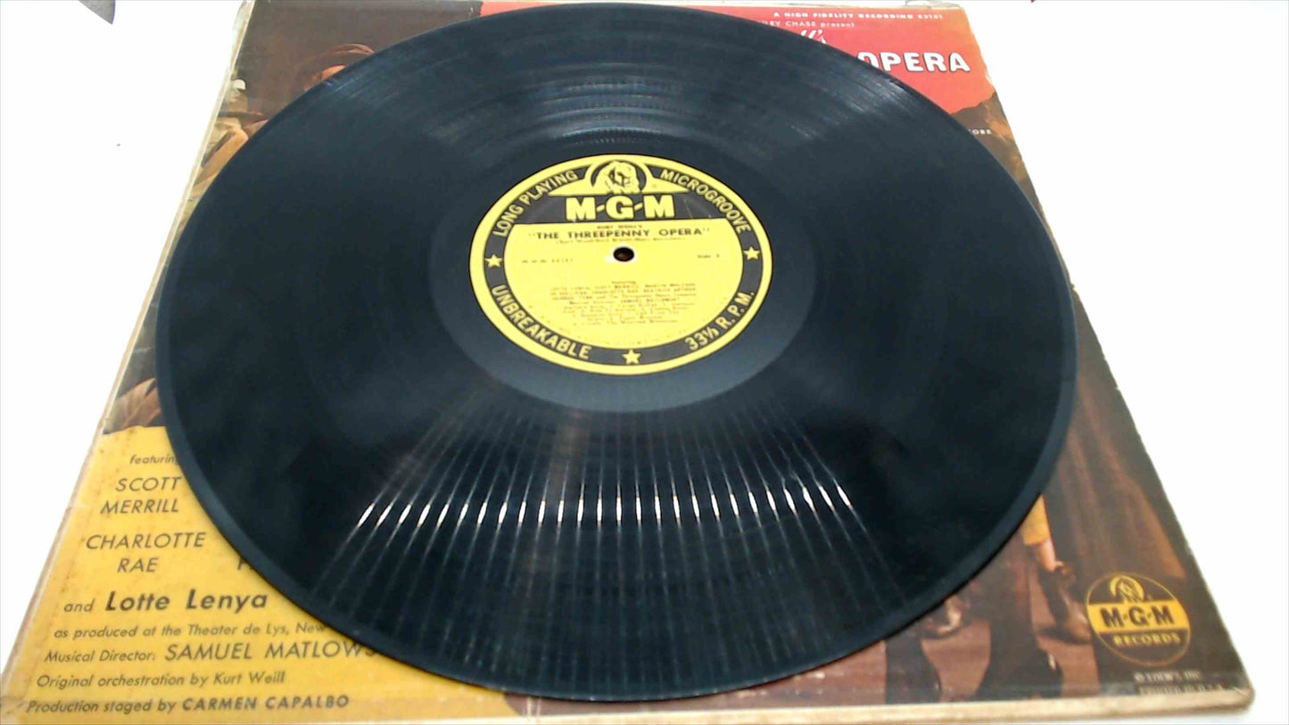 Kurt Weill's The Threepenny Opera LP Vinyl Record – MGM Records (1950s) – Original Cast Recording