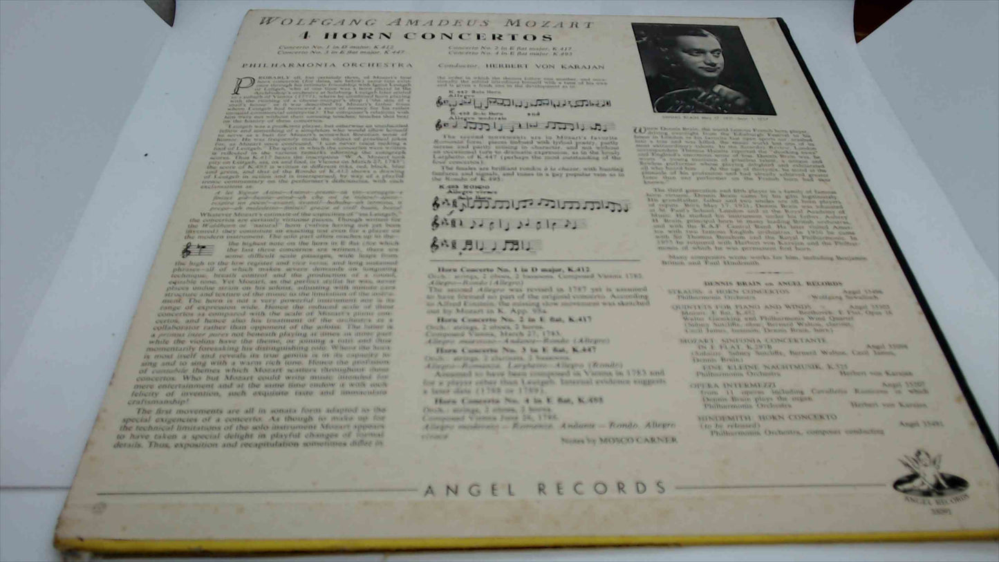 Mozart Horn Concertos – Dennis Brain / Karajan – Angel Records Mono LP