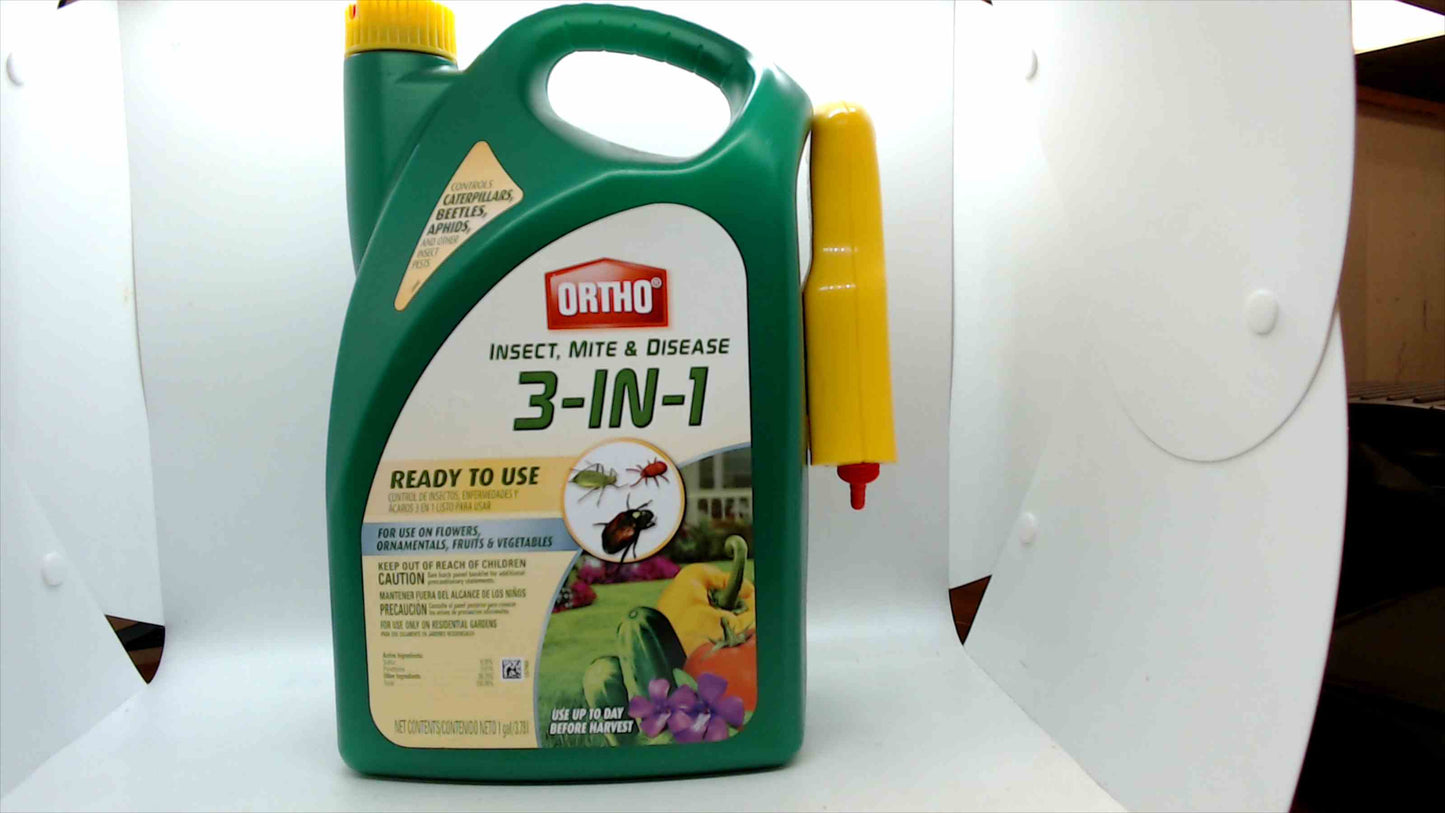 Ortho Insect, Mite & Disease 3-in-1 Ready-to-Use Garden Spray – 1 Gallon (New)