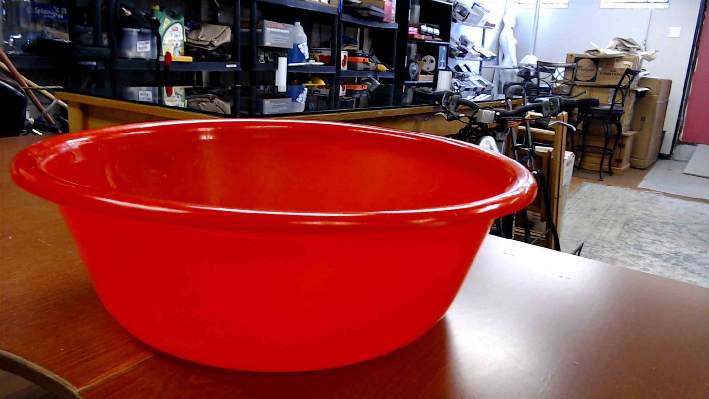Large Red Plastic Utility Basin – Used