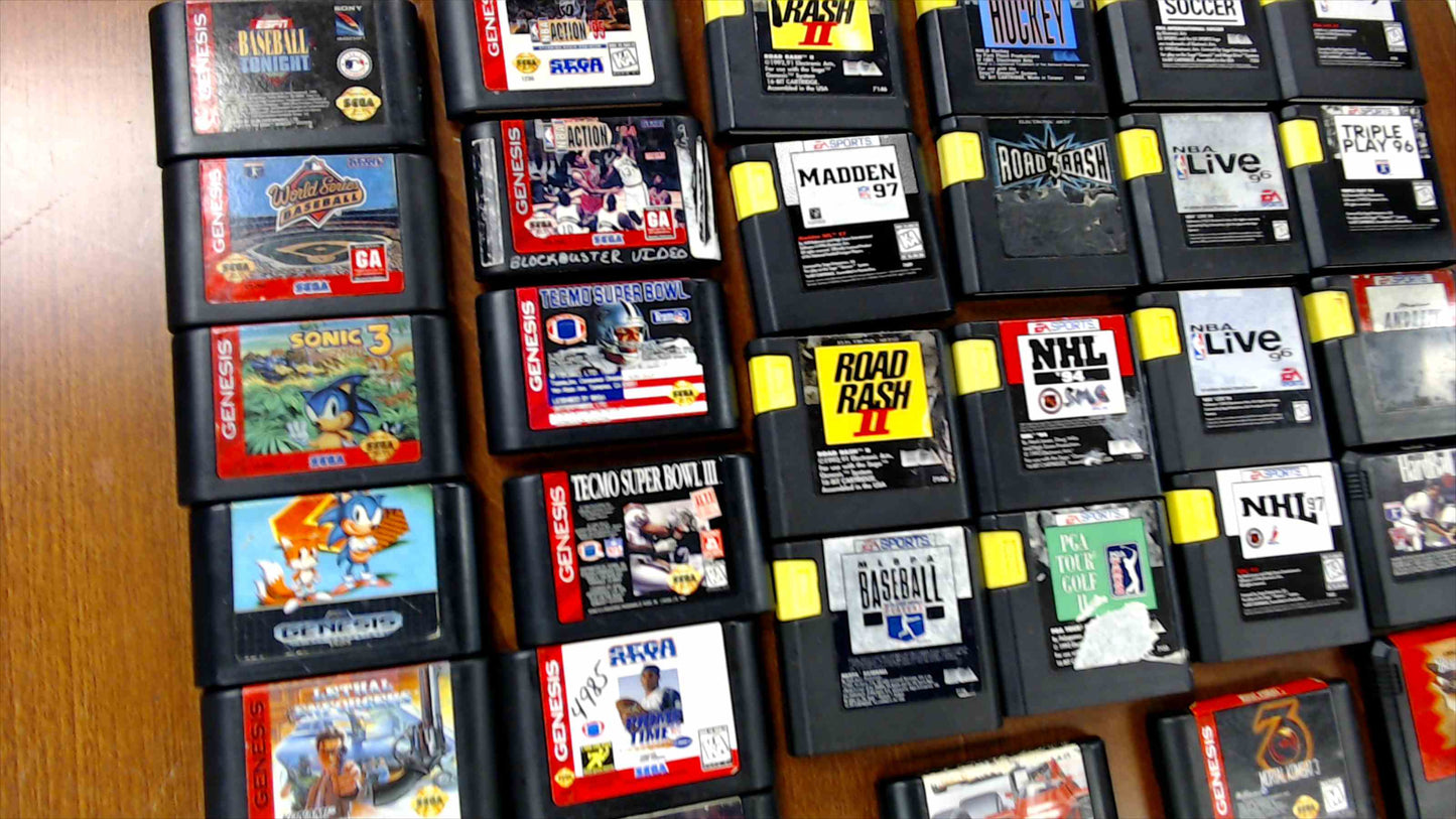 🎮 Sega Genesis Console Bundle w/ 35+ Games, Controller, Power & AV Cables – Tested & Working