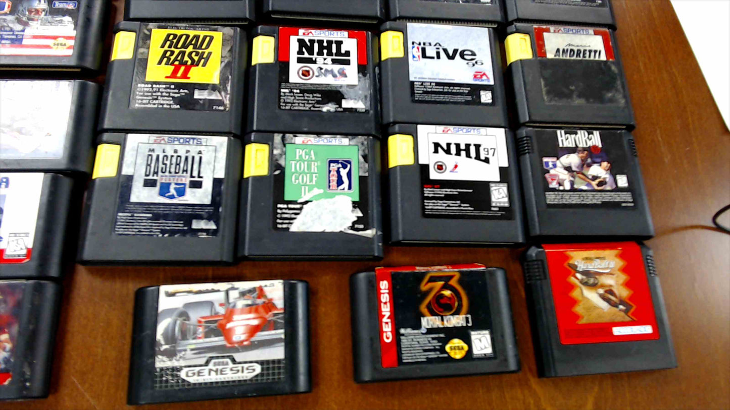 🎮 Sega Genesis Console Bundle w/ 35+ Games, Controller, Power & AV Cables – Tested & Working
