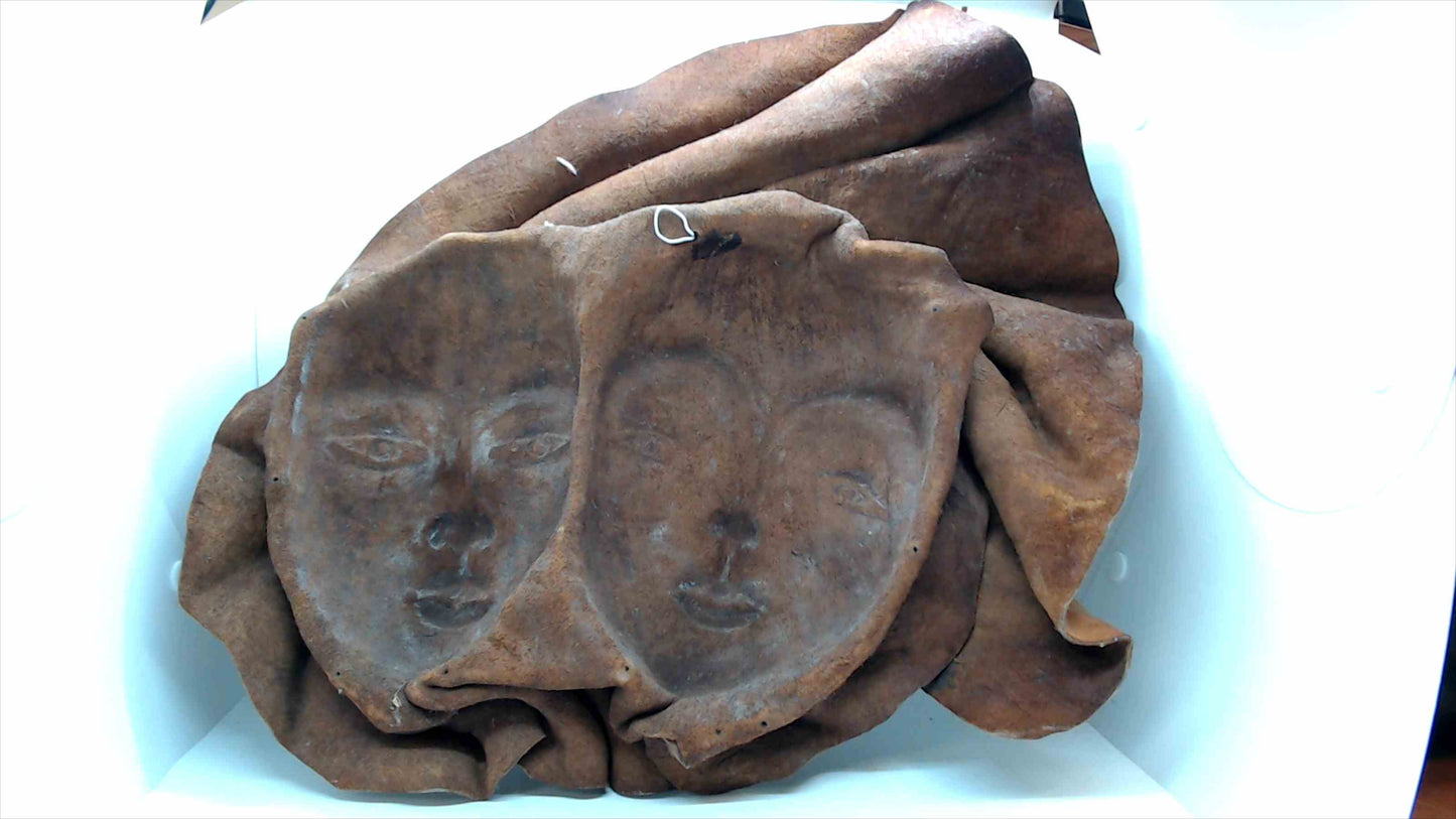 Handcrafted Leather Wall Art – Dual Face Sculpture
