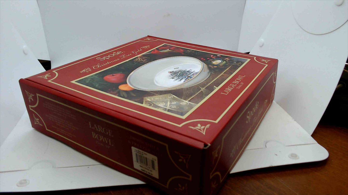 Spode Christmas Tree Gold Collection 12" Large Serving Bowl – Dishwasher & Freezer Safe