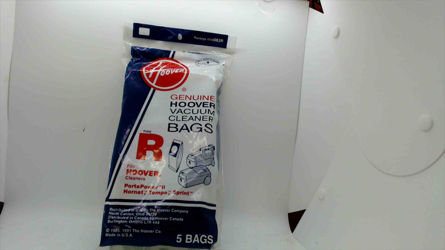 Hoover Genuine Type R Vacuum Cleaner Bags – 5-Pack (Fits PortaPower, Hornet, Tempo & Sprint Models)