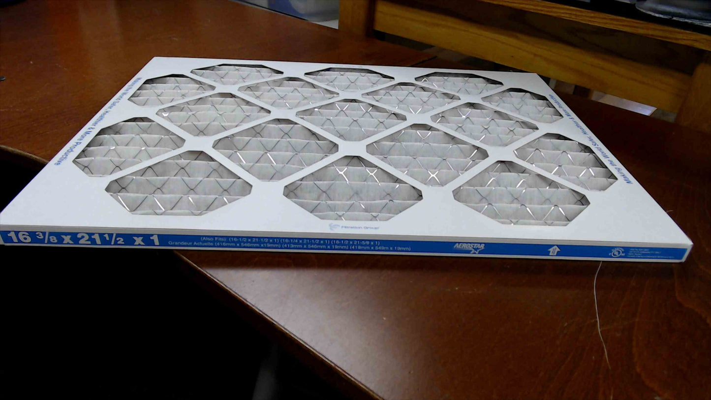Aerostar 16-3/8" x 21-1/2" x 1" Pleated Air Filter – HVAC Furnace/AC Replacement