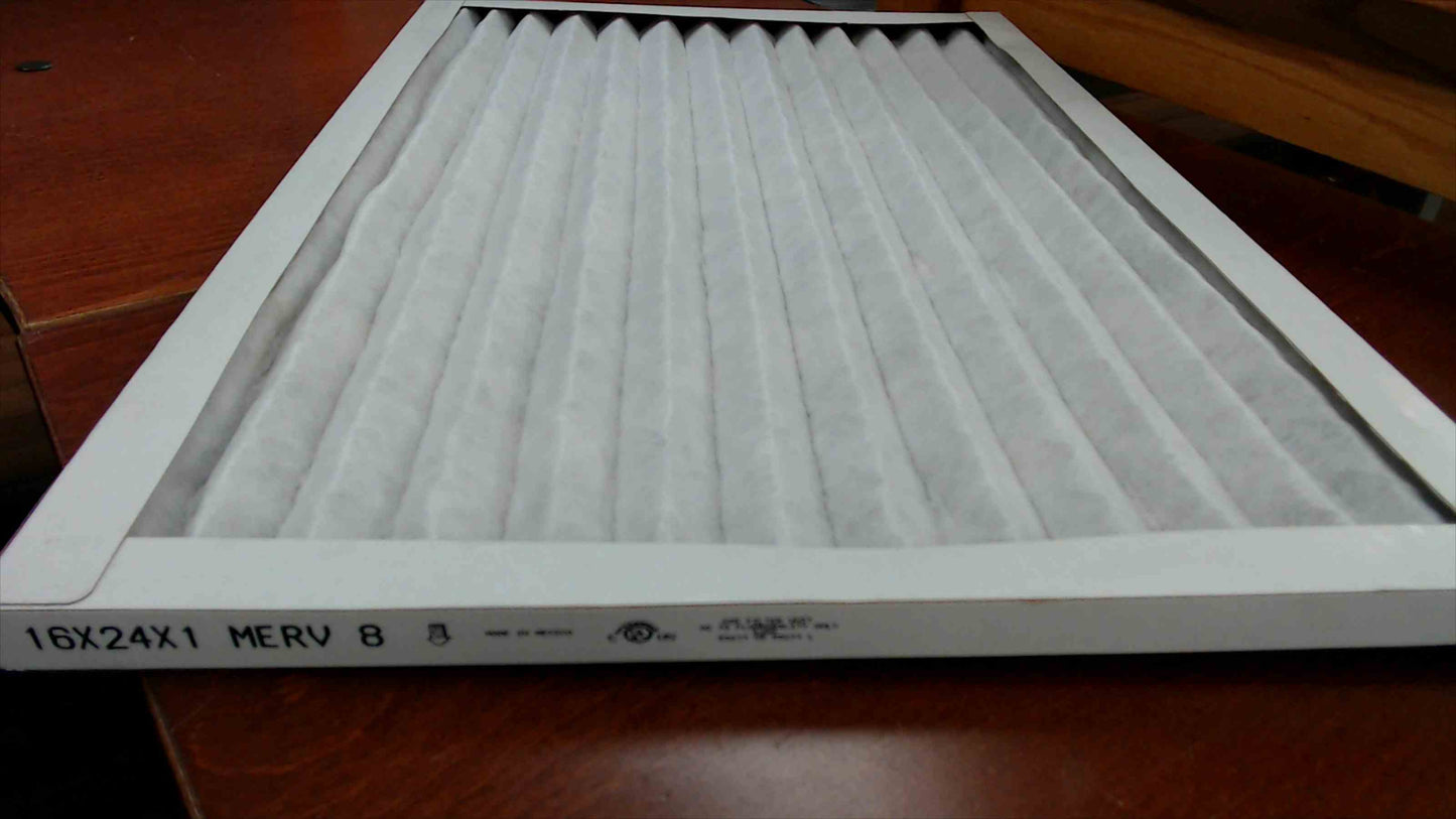 16x24x1 MERV 8 Pleated Air Filter – HVAC Furnace & AC Replacement (New)