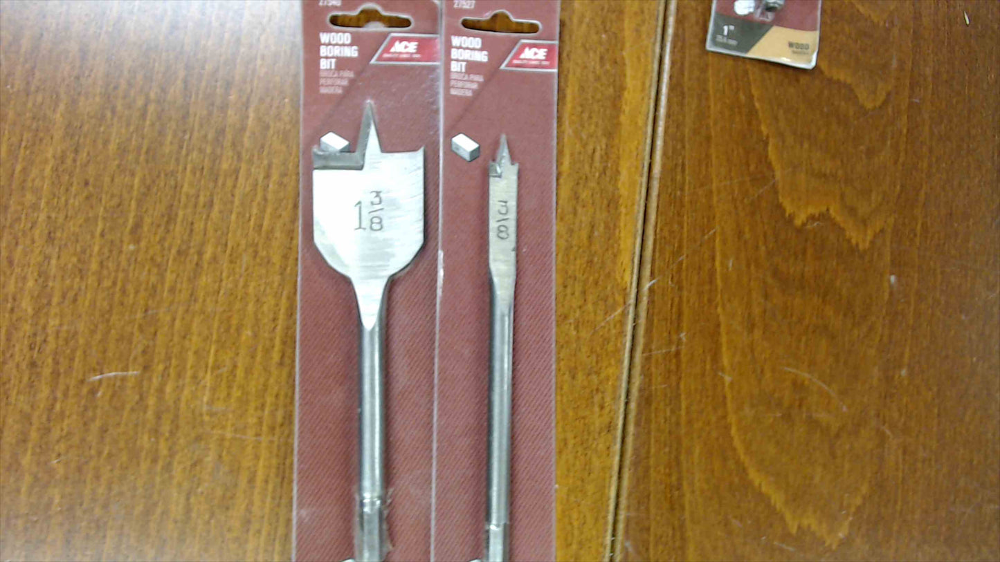 ACE Wood Boring Spade Bit Bundle – 15-Piece Set, Various Sizes