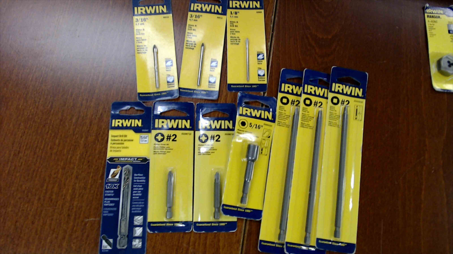 Irwin Tools 67-Piece Lot – Drill Bits, Extractors, Taps, Dies & Accessories (New)