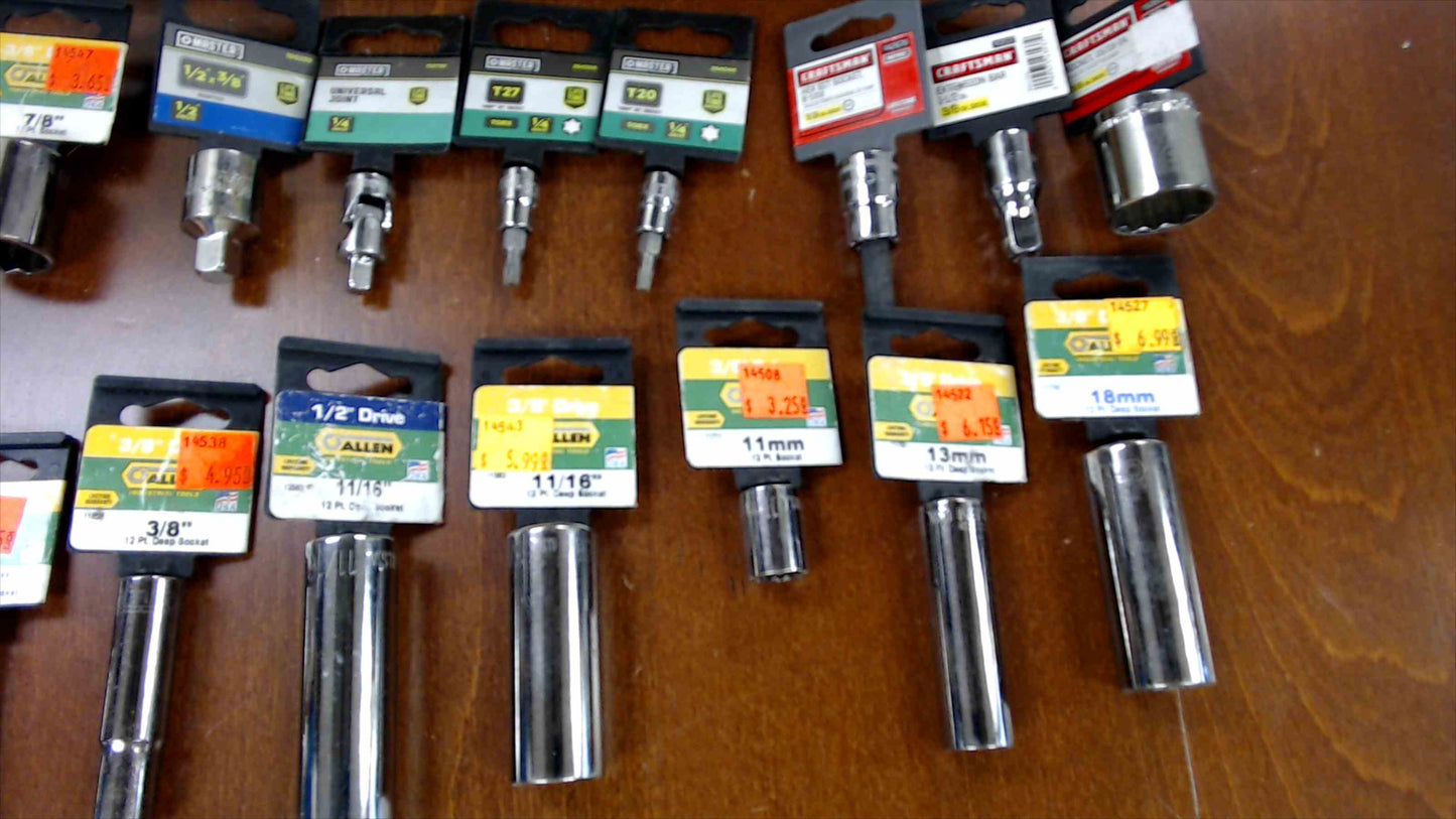 24-Piece Mixed Drive Socket & Adapter Bundle – SAE & Metric, Deep & Standard