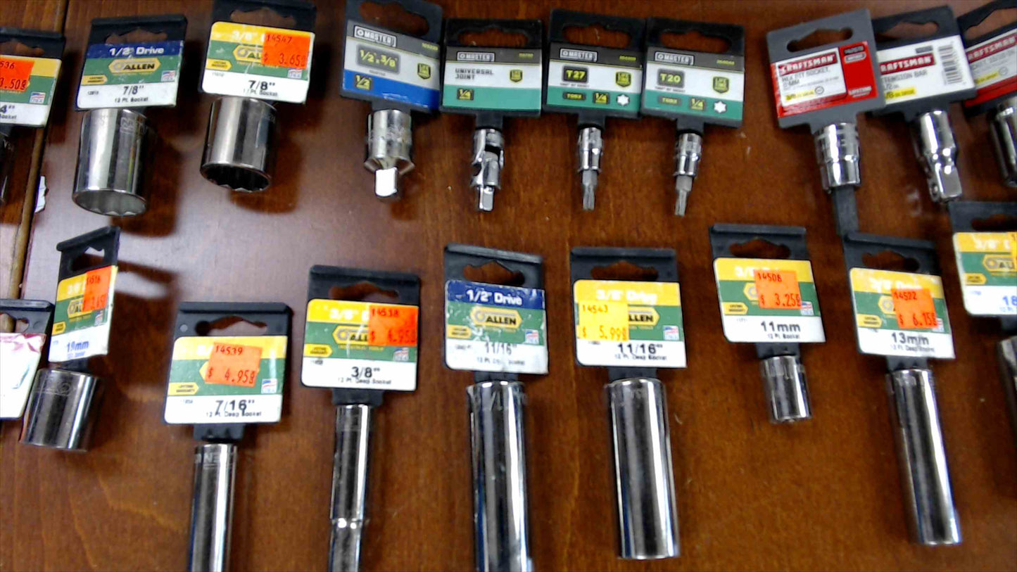 24-Piece Mixed Drive Socket & Adapter Bundle – SAE & Metric, Deep & Standard