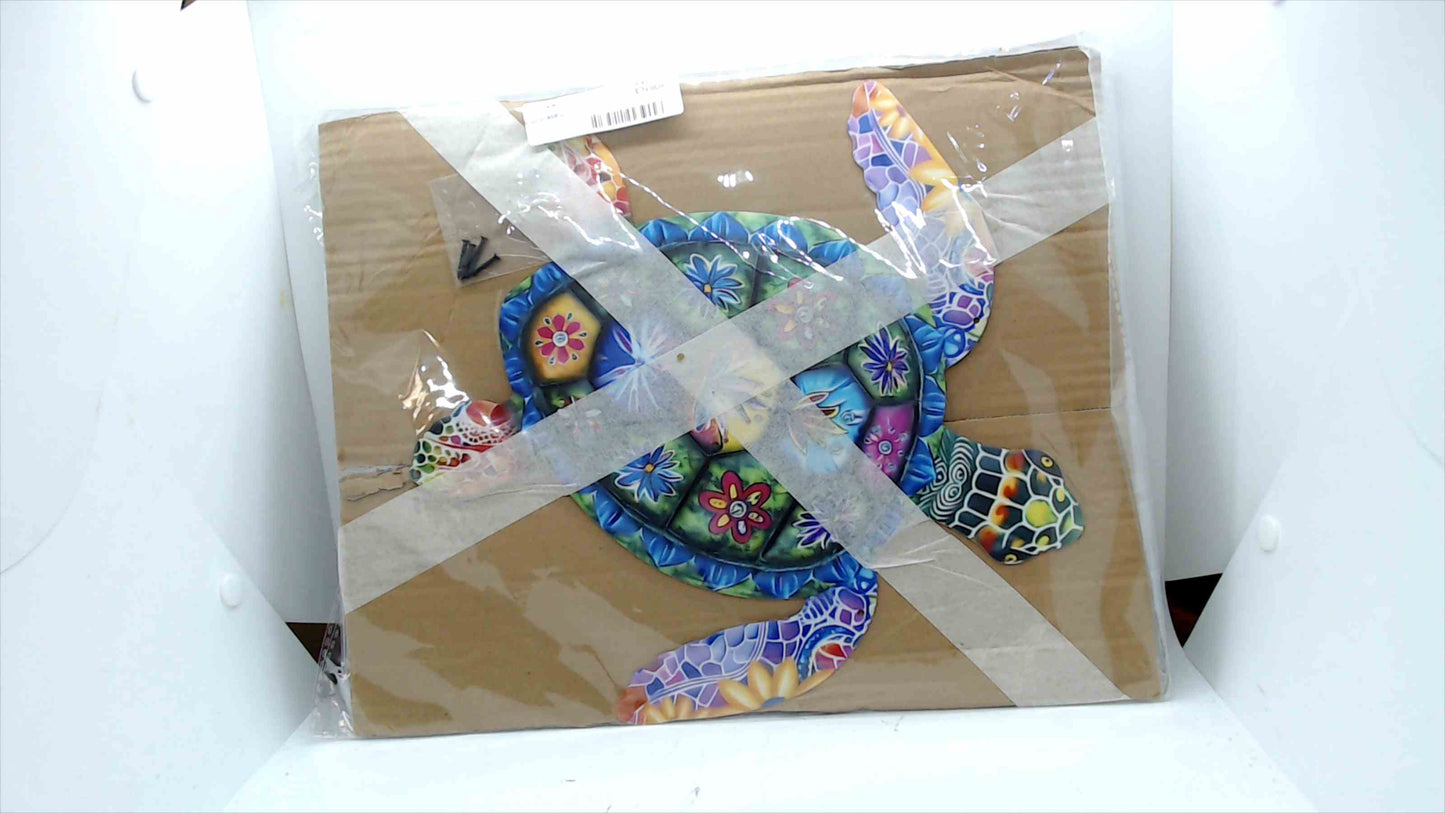 Colorful Metal Sea Turtle Wall Art – Coastal Ocean Decor