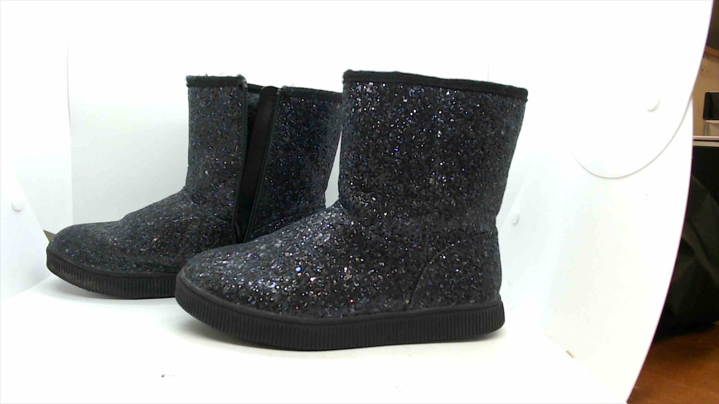 Women’s Cat & Jack Black Glitter Ankle Boots – Size 2