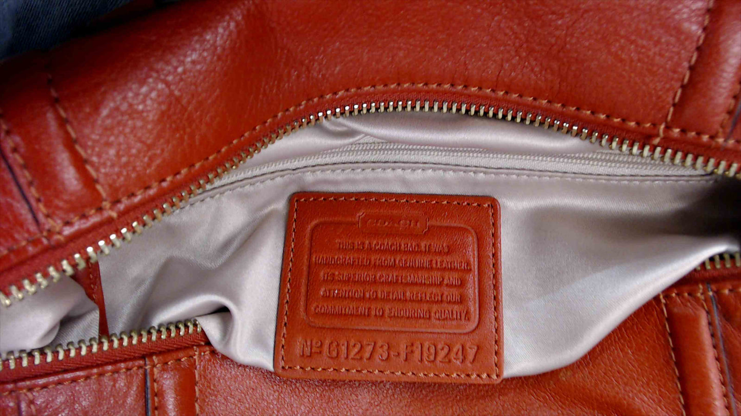 Coach Leather Satchel / Shoulder Bag – Burnt Orange – Style F19247
