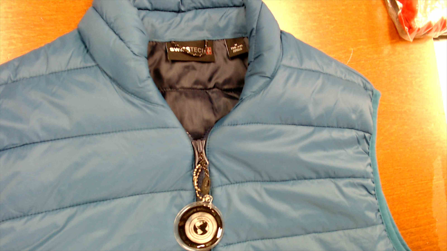 SwissTech Men’s Blue Puffer Vest – Size Medium – Brand New