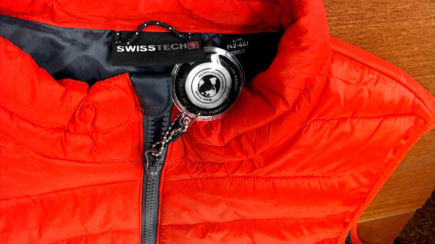 SwissTech Men’s Puffer Vest – Red – Size Large (42-44) – Brand New