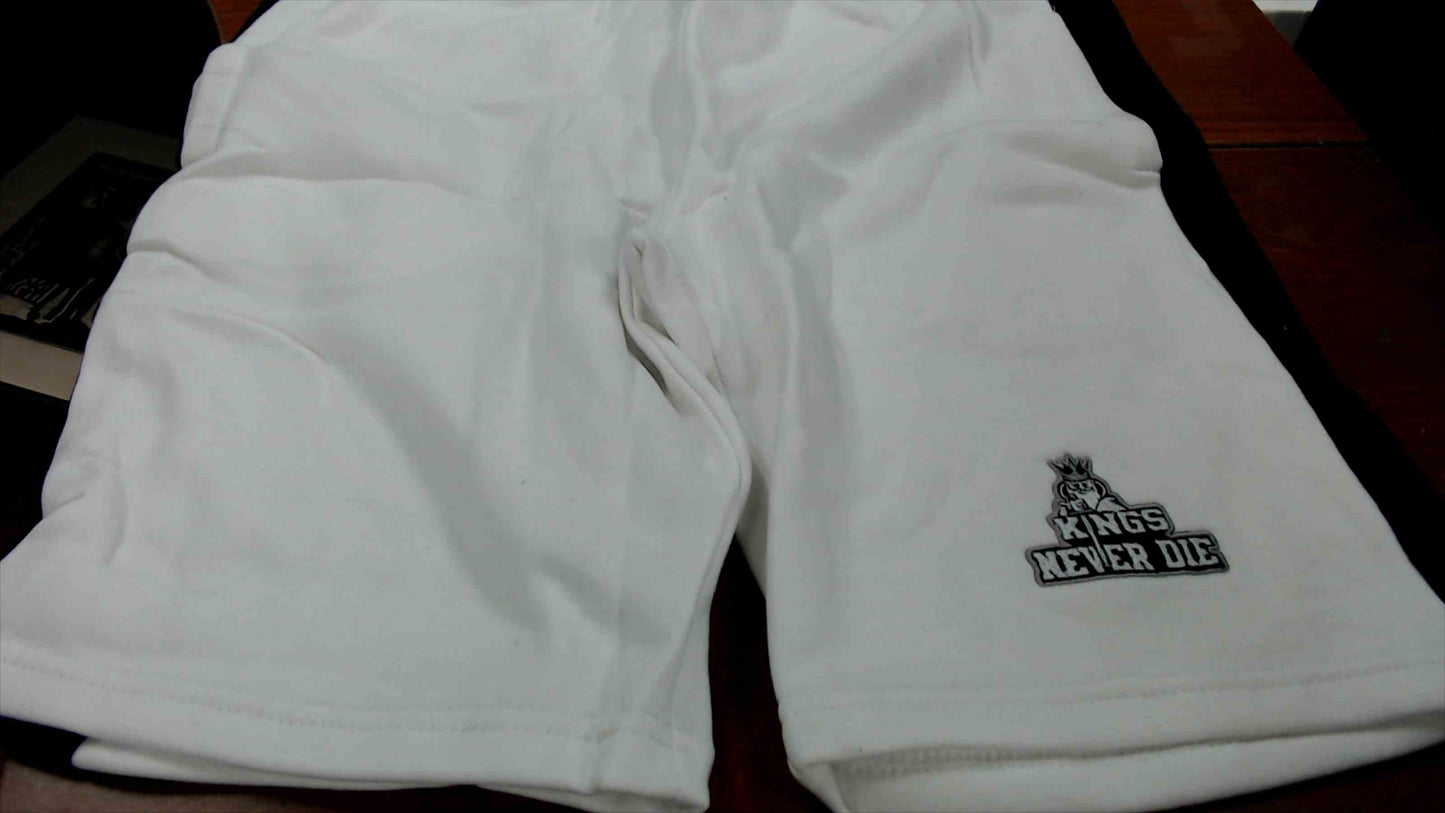 Kings Never Die White & Black Sweatshirt + Sweat Shorts Set – Size Large – Local Streetwear